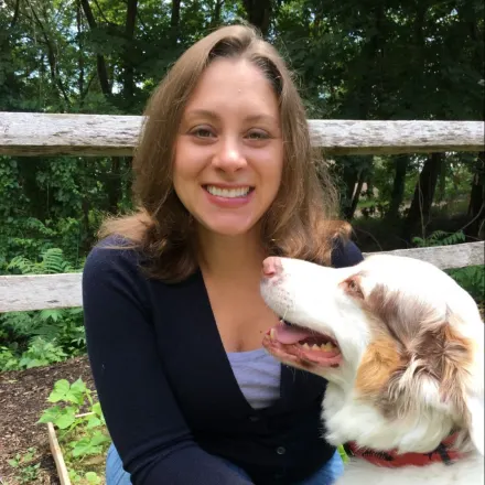 Dr. Lindsey Sullivan with dog